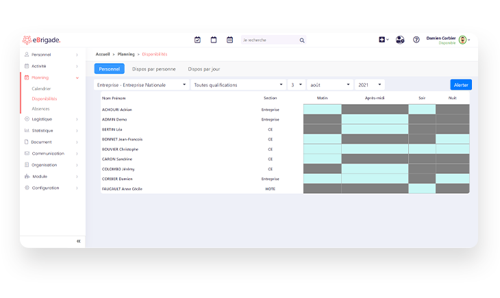 Le logiciel eBrigade permet de configurer chaque élément pour une gestion optimale de votre syndicat